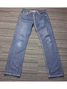 Levi's 505 Jeans Mens 30x32 Dark Wash Blue Regular Fit Straight Leg